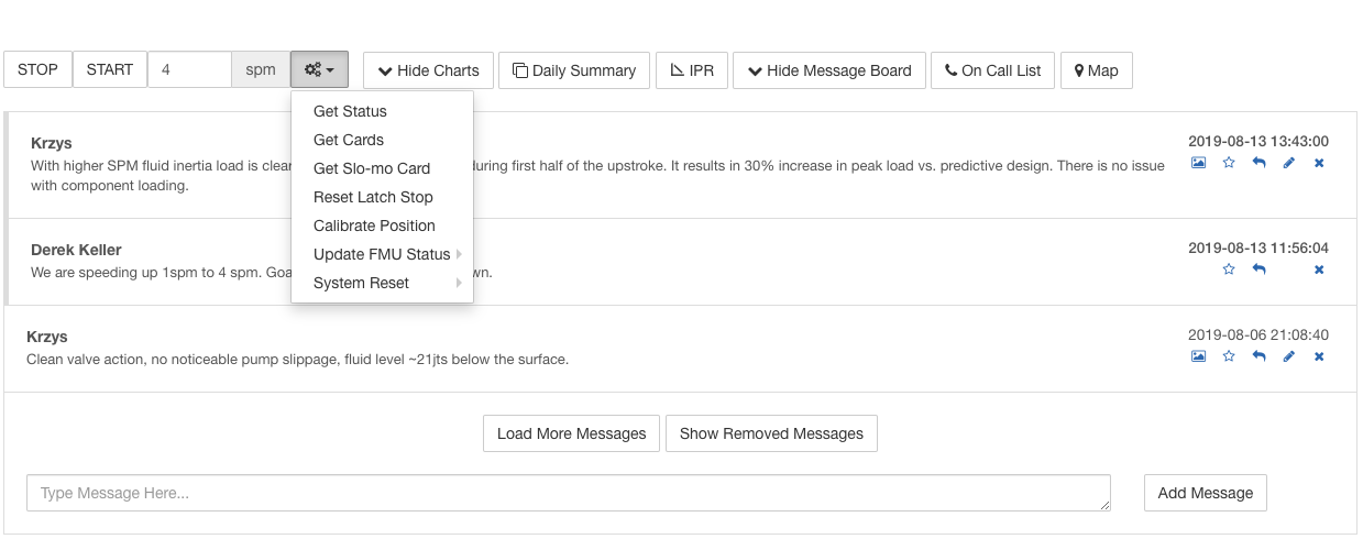 Message Board and Well Control